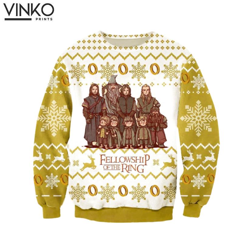 Lord Of The Rings Fellowship Lotr Ugly Christmas Sweater