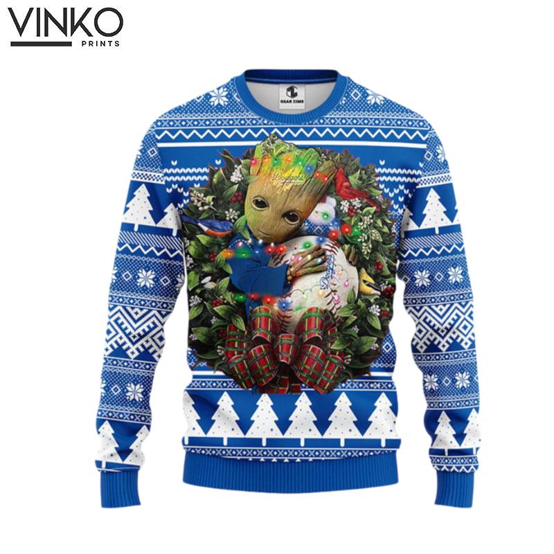 Los Angeles Dodgers Groot Hug Ugly Christmas Sweater