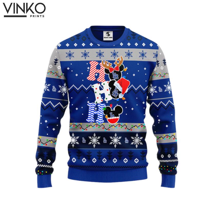 Los Angeles Dodgers Hohoho Mickey Ugly Christmas Sweater