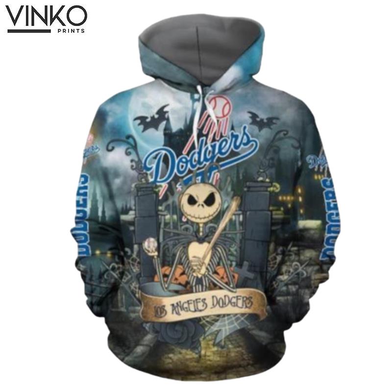 Los Angeles Dodgers With Jack Skellington Hoodie