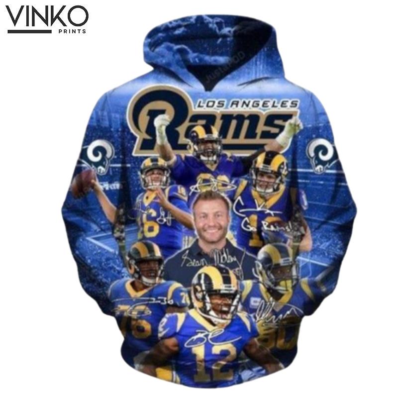 Los Angeles Rams All Team And Pered Custom Los Angeles Rams Graphic Hoodie