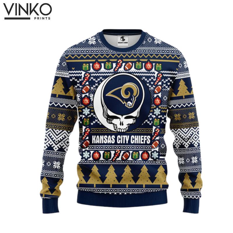 Los Angeles Rams Grateful Dead Ugly Ugly Christmas Sweater