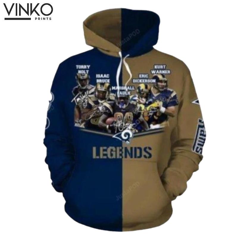 Los Angeles Rams Legends Players Signatures Hoodie