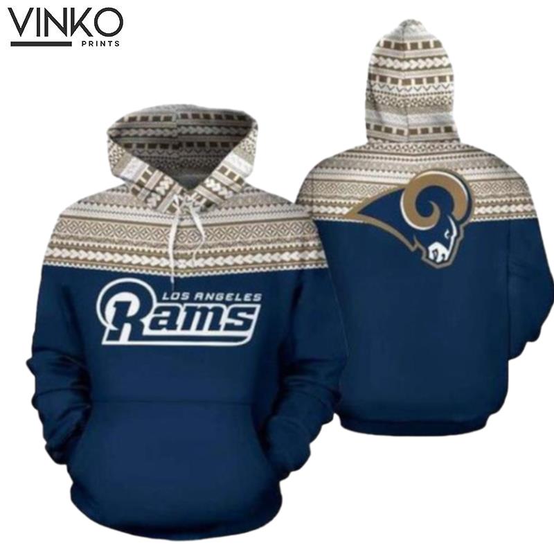 Los Angeles Rams Ncaa Football Maori Tattoo White Blue Los Angeles Rams Hoodie