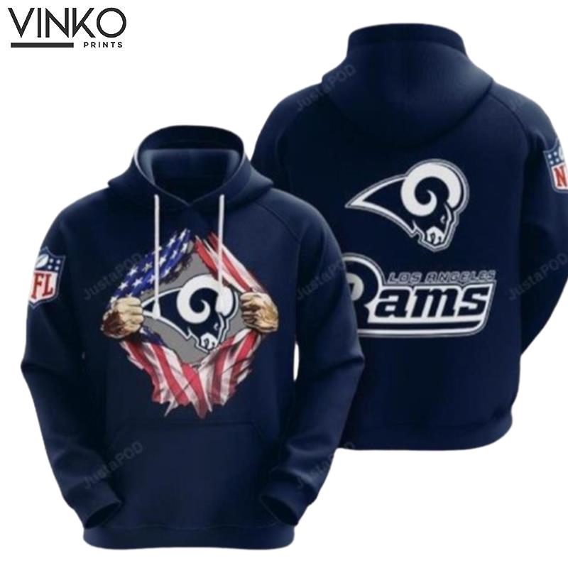 Los Angeles Rams Nfl American Ripped Hoodie