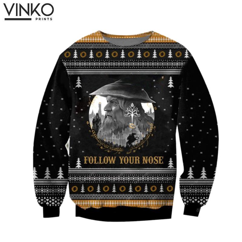 Lotr Follow Your Nose Ugly Christmas Sweater