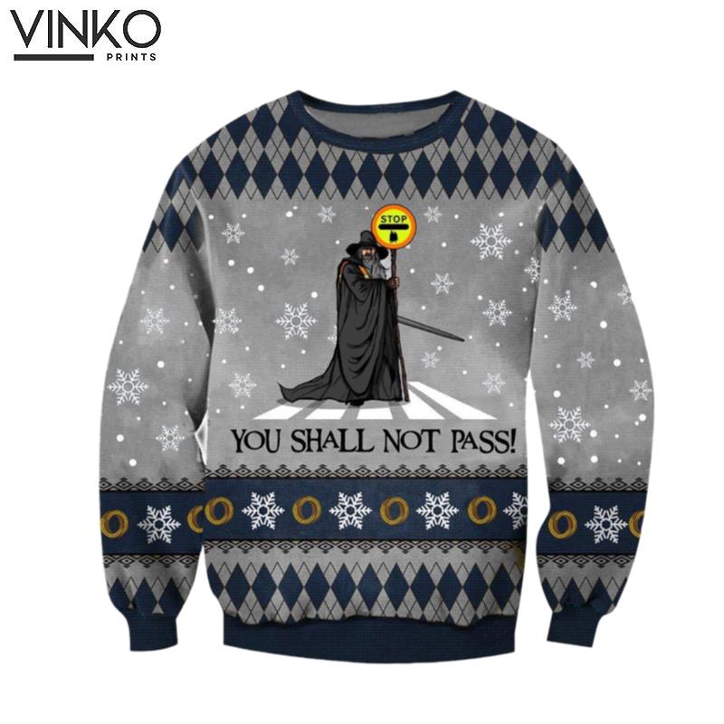 Lotr You Shall Not Pass Ugly Christmas Sweater