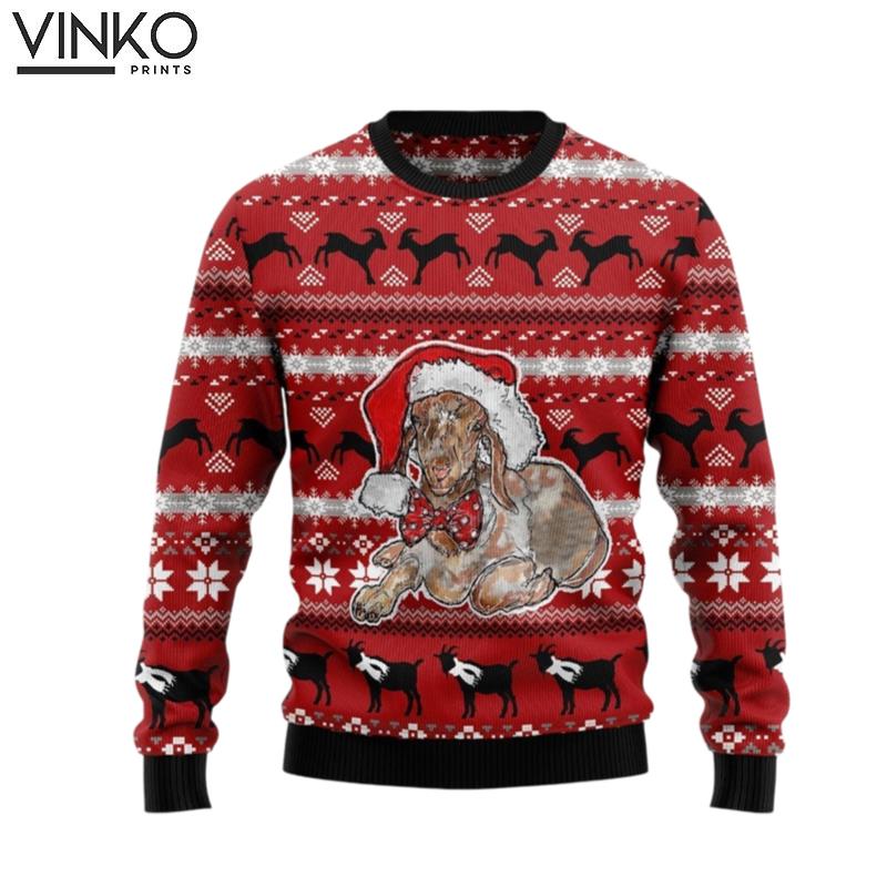 Lovely Santa Goat Perfect Outfit For Christmas Winter New Year Of Goat Lovers Ugly Christmas Sweater