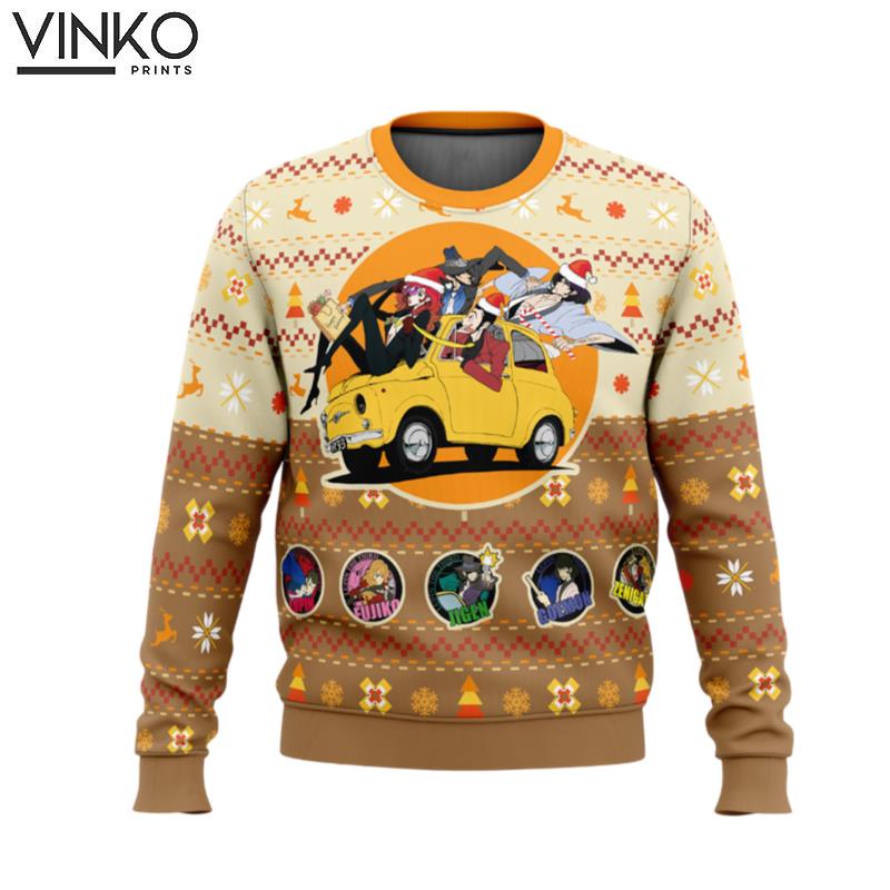 Lupin the 3rd Happy Trip Ugly Christmas Sweater