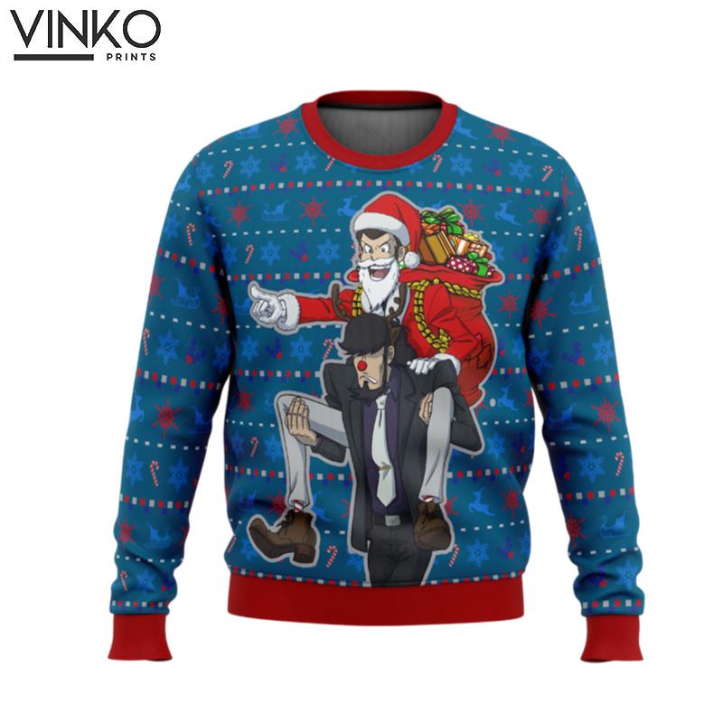 Lupin the 3rd Run Run Rudolph Ugly Christmas Sweater