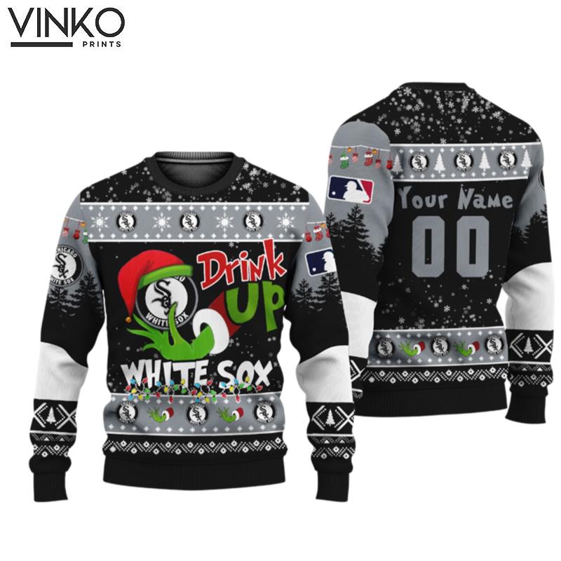 MLB Grinch Drink Up Chicago White Sox Custom Ugly Christmas Sweater