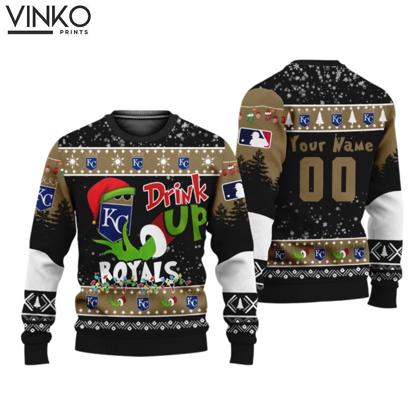 MLB Grinch Drink Up Kansas City Royals Custom Ugly Christmas Sweater