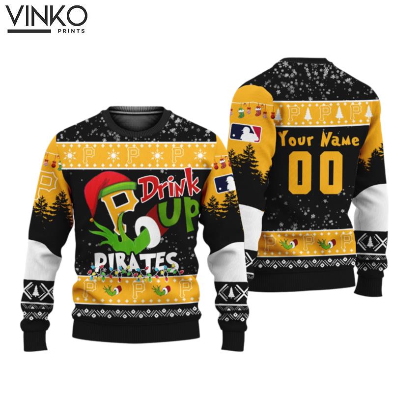 MLB Grinch Drink Up Pittsburgh Pirates Custom Ugly Christmas Sweater