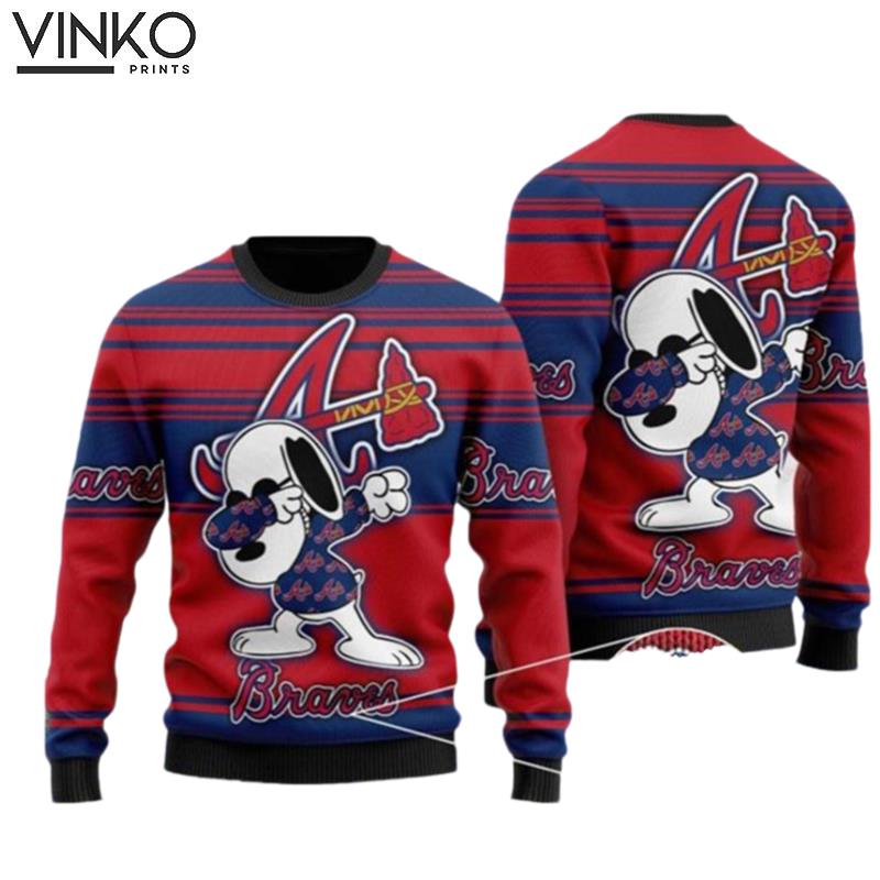 MLB Snoopy Love Atlanta Braves Ugly Christmas Sweater