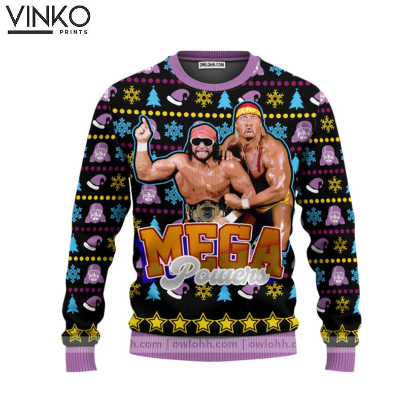 Macho Man And Hulkmania Power Pro Wrestling Ugly Christmas Sweater