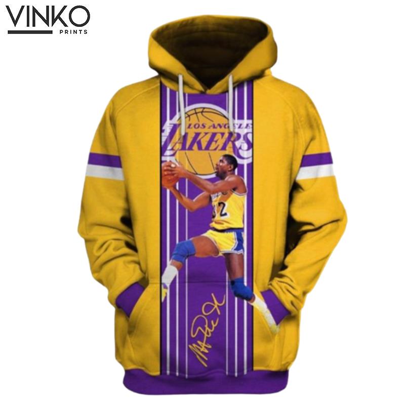 Magic Johnson Lakers And Pered Custom Magic Johnson Graphic Hoodie