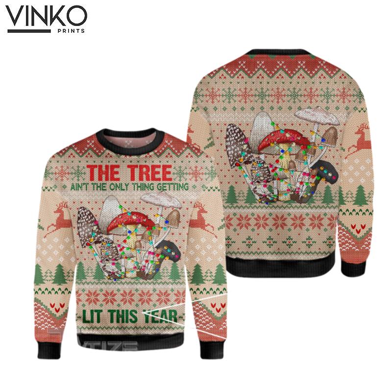 Magic Mushroom Lit This Year Ugly Christmas Sweater