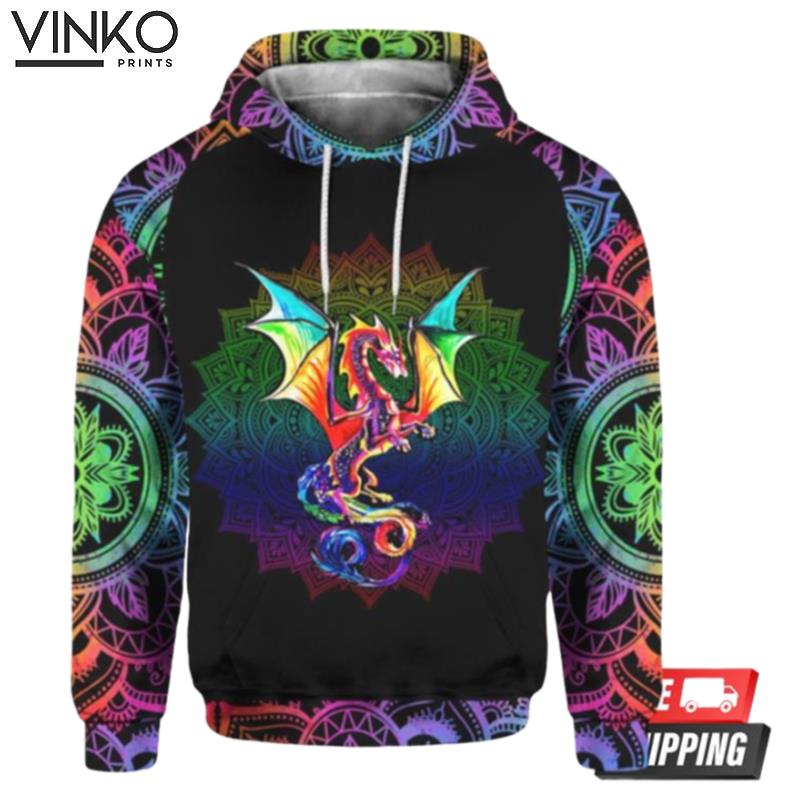 Mandala Colorful Dragon Men And Women Mandala Colorful Dragon Mandala Colorful Dragon Hoodie