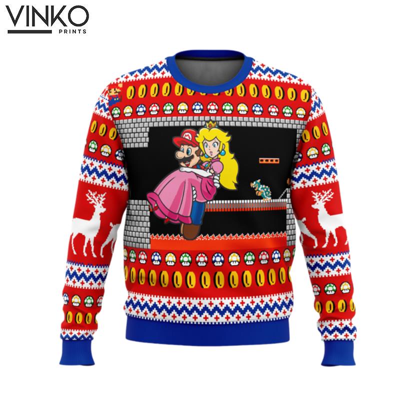 Mario Bowser's Castle Ugly Christmas Sweater