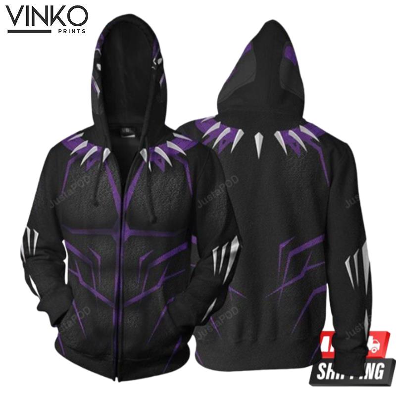 Marvel Comics Black Panther Purple Cosplay Hoodie