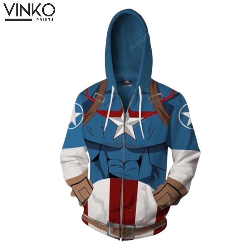 Marvel Comics Captain America Battle Cosplay Hoodie