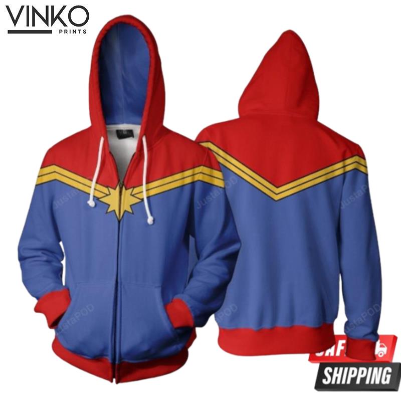 Marvel Comics Captain Marvel Classic Cosplay Hoodie