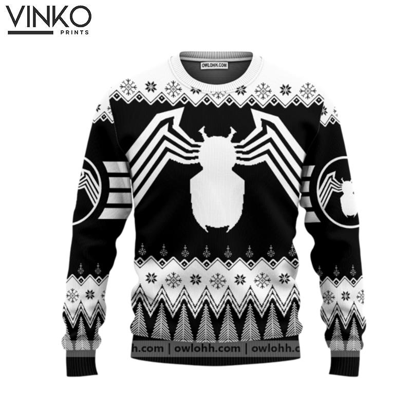 Marvel Comics Spider Man Black Ugly Christmas Sweater