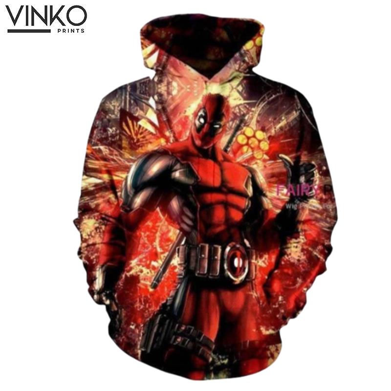 Marvel Hero Deadpool Wade Winston Wilson Red Hoodie