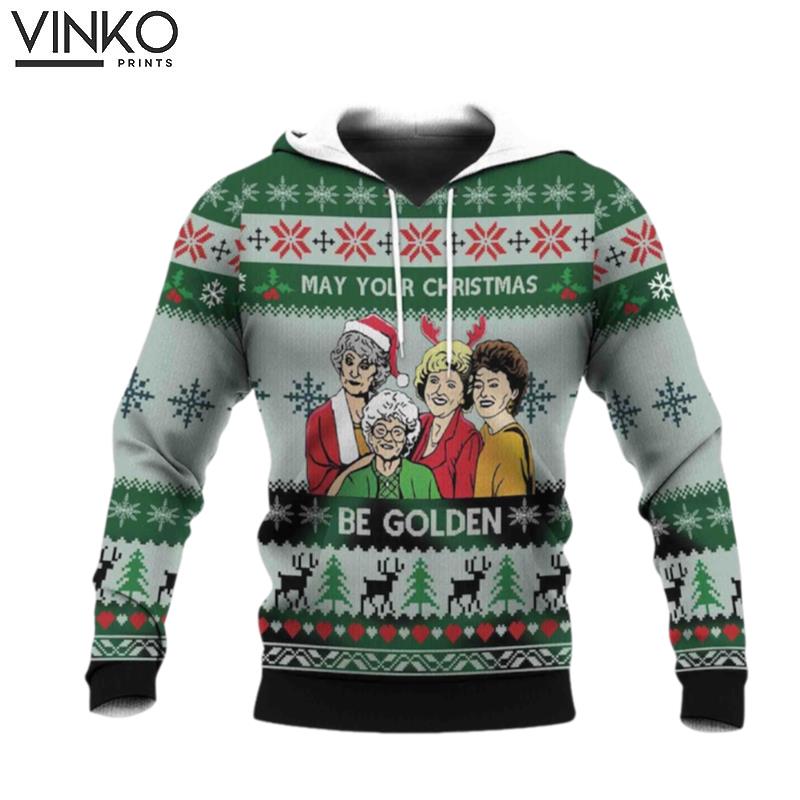 May Your Christmas Be Golden Golden Girls Golden Girls All Over Print Ugly Christmas Sweater