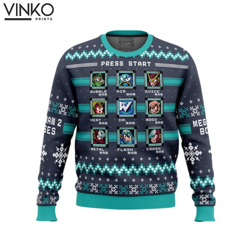 Mega Man 2 Bosses Ugly Christmas Sweater