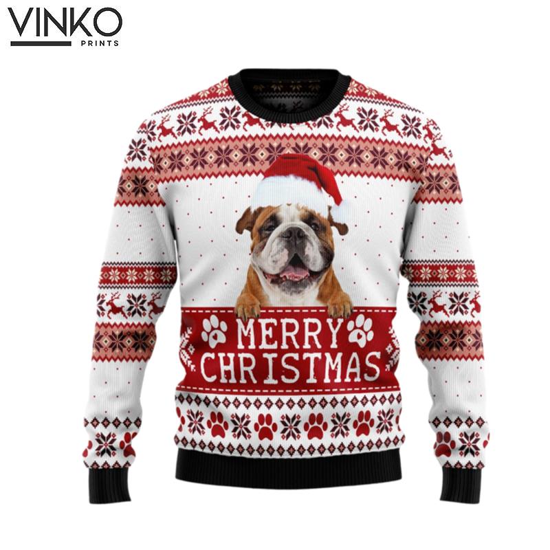 Merry Christmas Bulldog For Men And Women Ugly Christmas Sweater