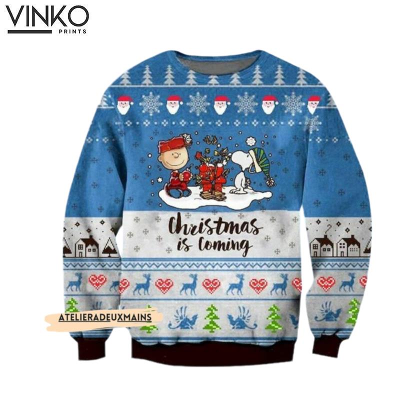 Merry Christmas with Snoopy Festive Snoopy Ugly Christmas Sweater