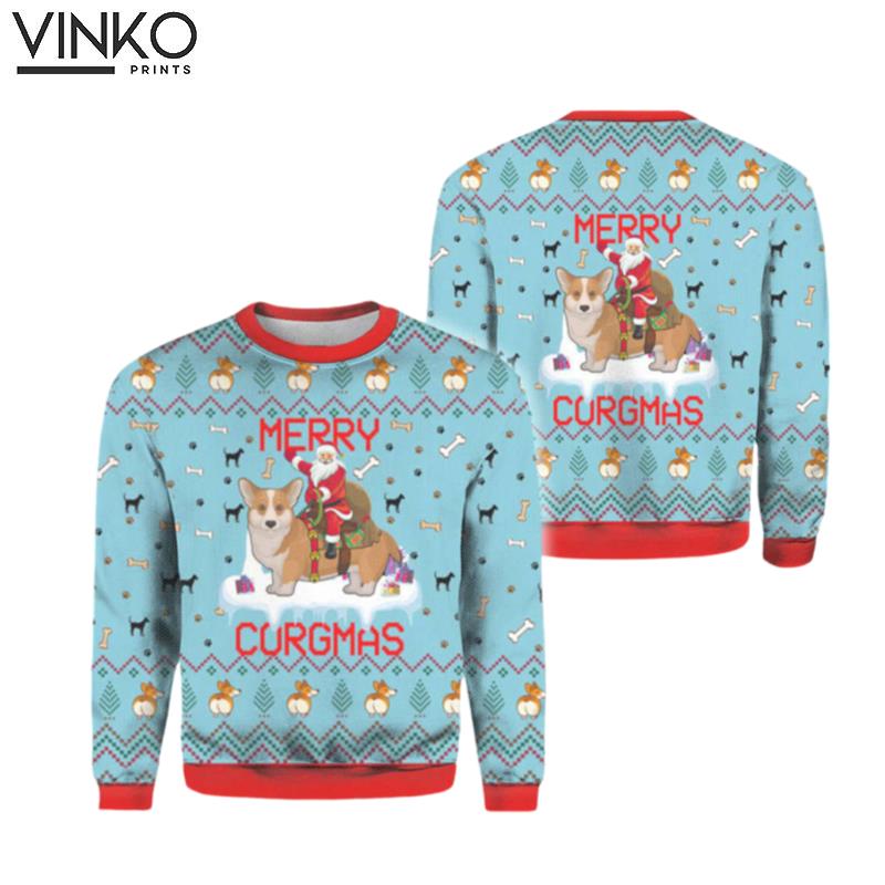 Merry Corgmas And Santa Claus Ugly Christmas Sweater