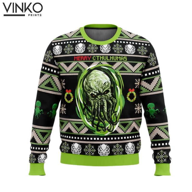 Merry Cthulhumas Cthulhu Ugly Christmas Sweater