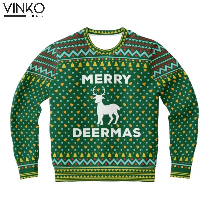 Merry Deermas for Hunters and Outdoorsmen Ugly Christmas Sweater