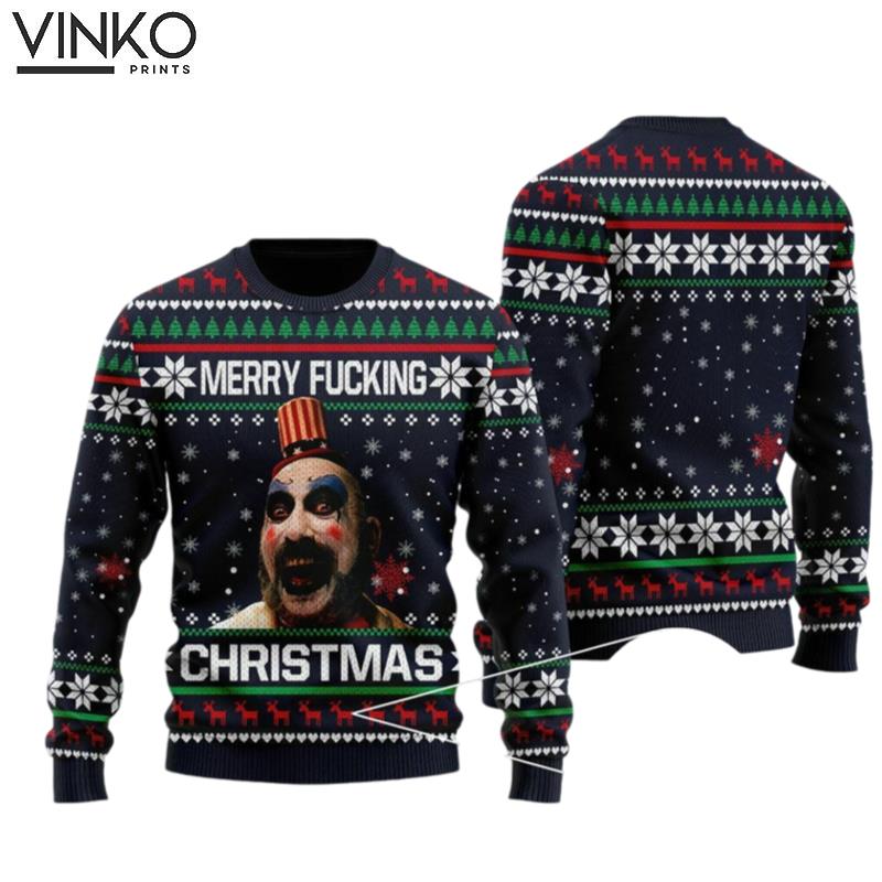 Merry F_cking Captain Spaulding Horror Ugly Christmas Sweater