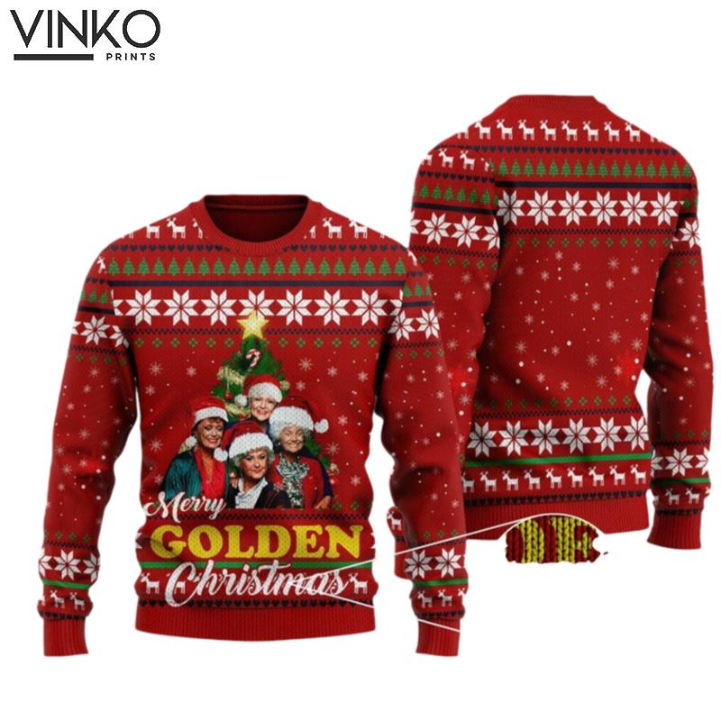 Merry Golden Christmas 3D Shirt Famous Movie Ugly Christmas Sweater