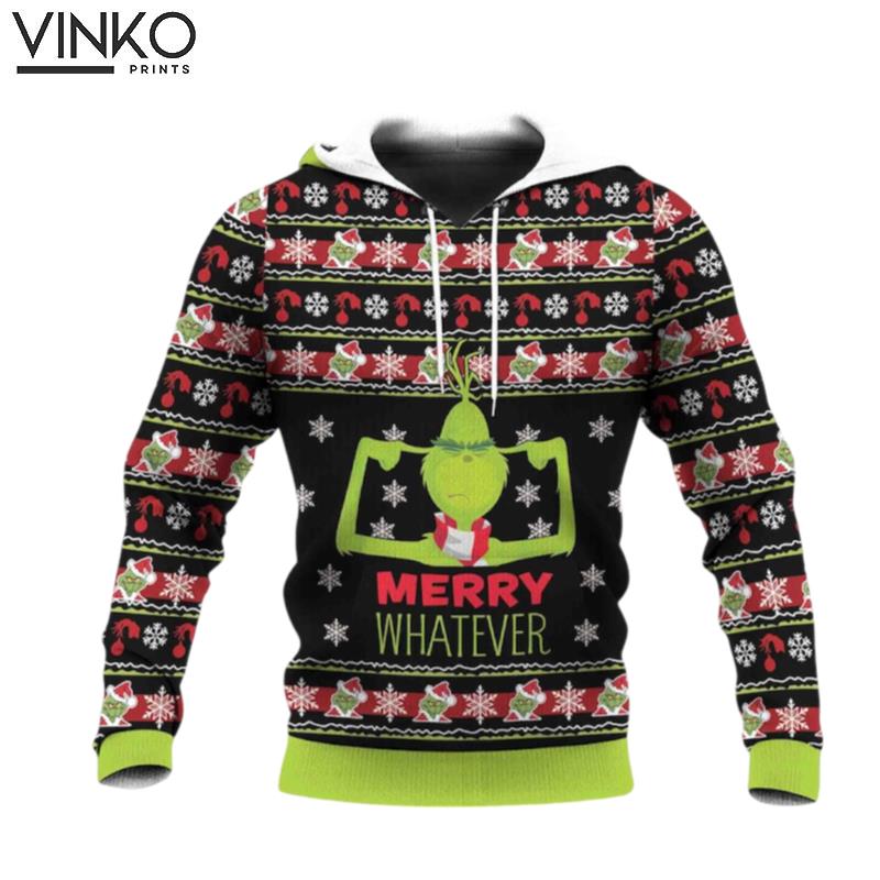 Merry Whatever The Grinch The Grinch All Over Print 2023 Christmas The Grinch Movie Ugly Christmas Sweater