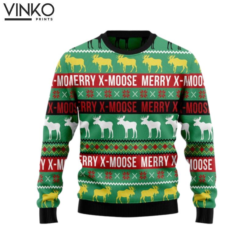 Merry XMoose Gift For Pet Lovers Christmas Outfits Gift Ugly Christmas Sweater