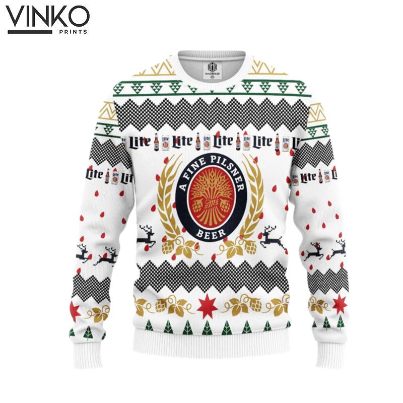 Merry Xmas Miller Lite Beer 265 Ugly Christmas Sweater