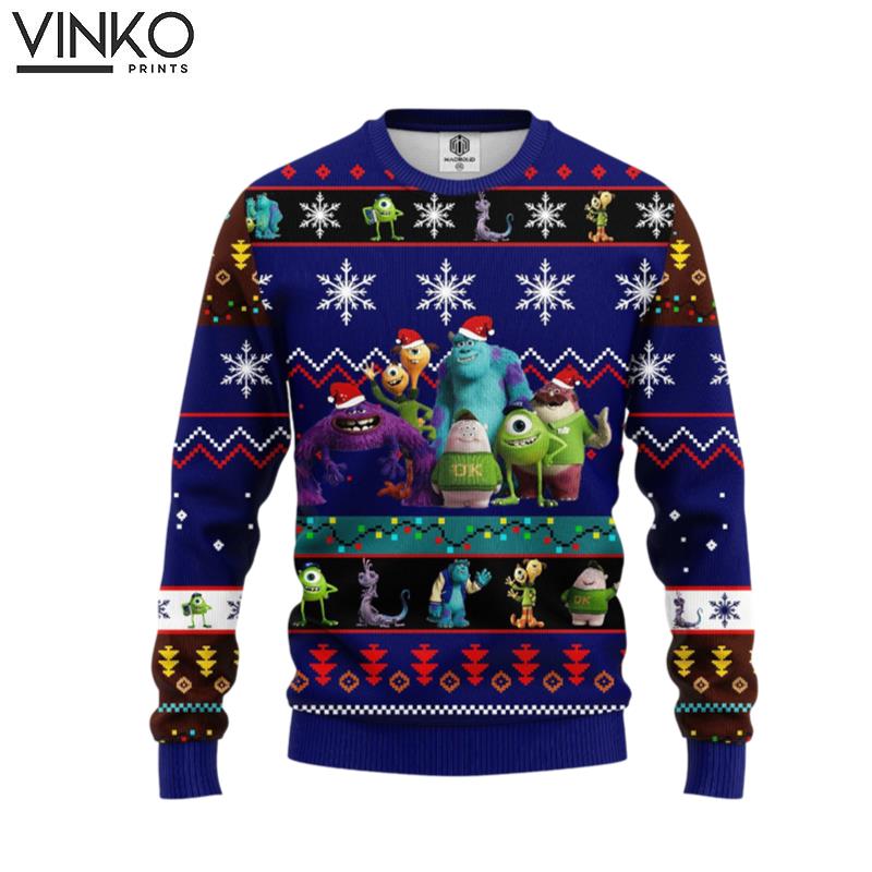 Merry Xmas Monsters University Characters Ugly Christmas Sweater