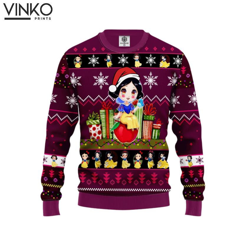 Merry Xmas Snow White Cartoon Ugly Christmas Sweater