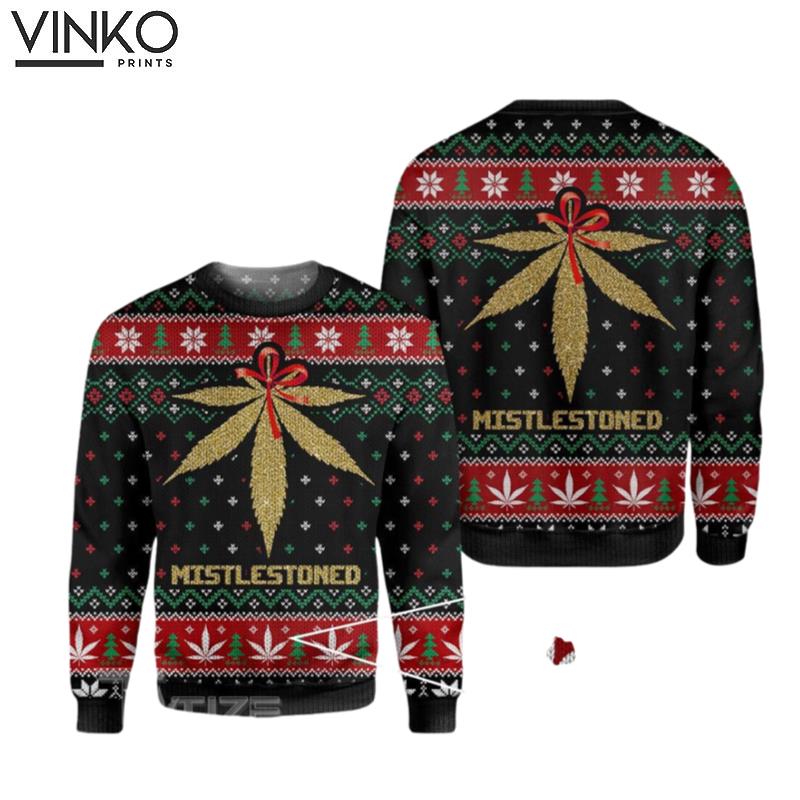 Merry christmas weed mistlestoned Ugly Christmas Sweater