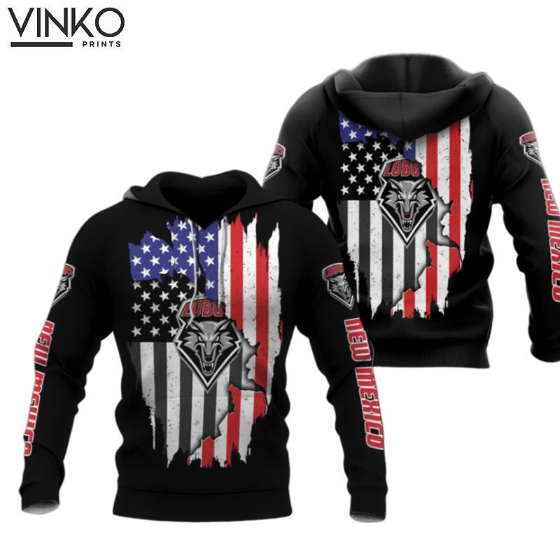 Mexico Lobos Us Flag Hoodie