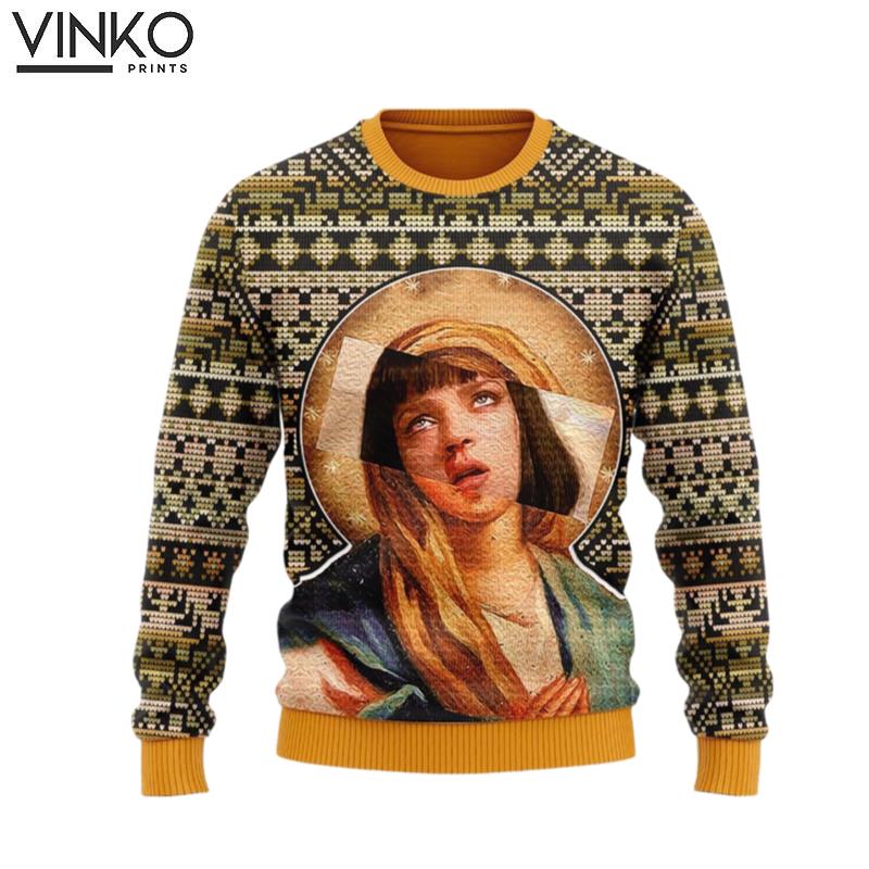 Mia Wallace Meme Custom Ugly Christmas Sweater