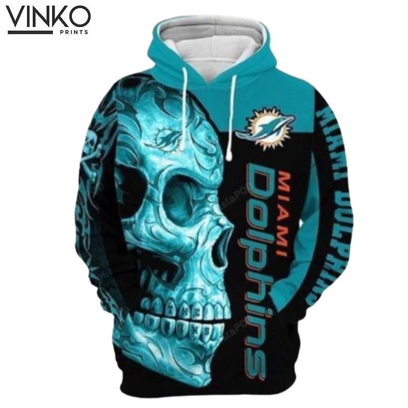 Miami Dolphins Skull Hoodie