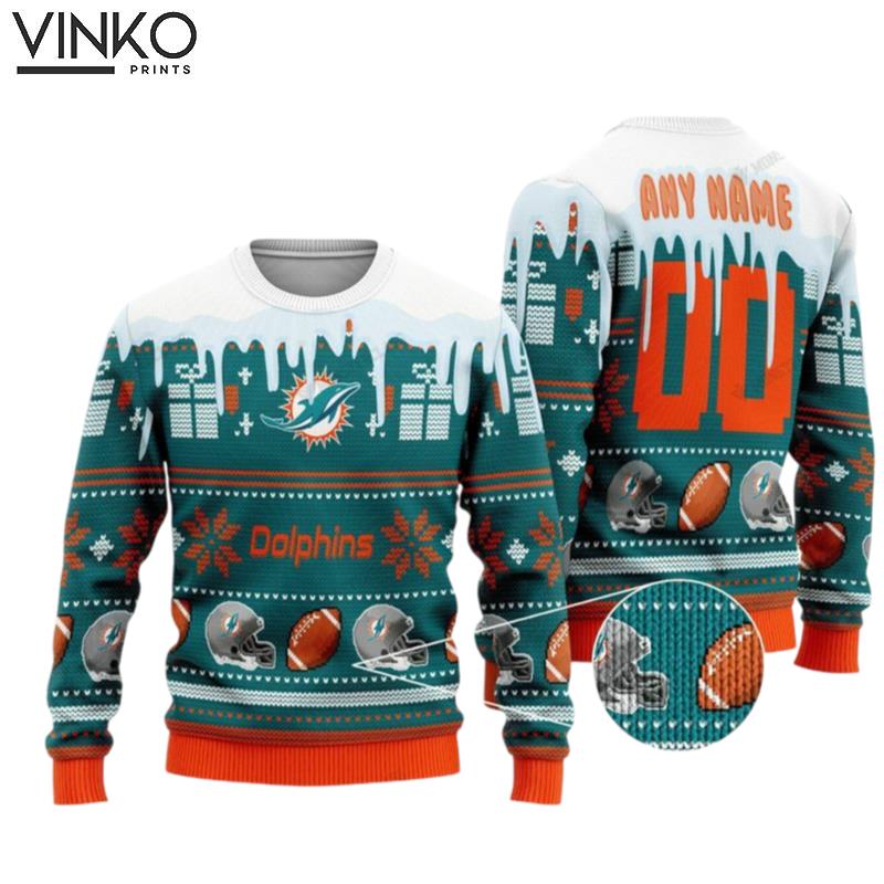 Miami Football Miami Dolphins Ugly Christmas Sweater