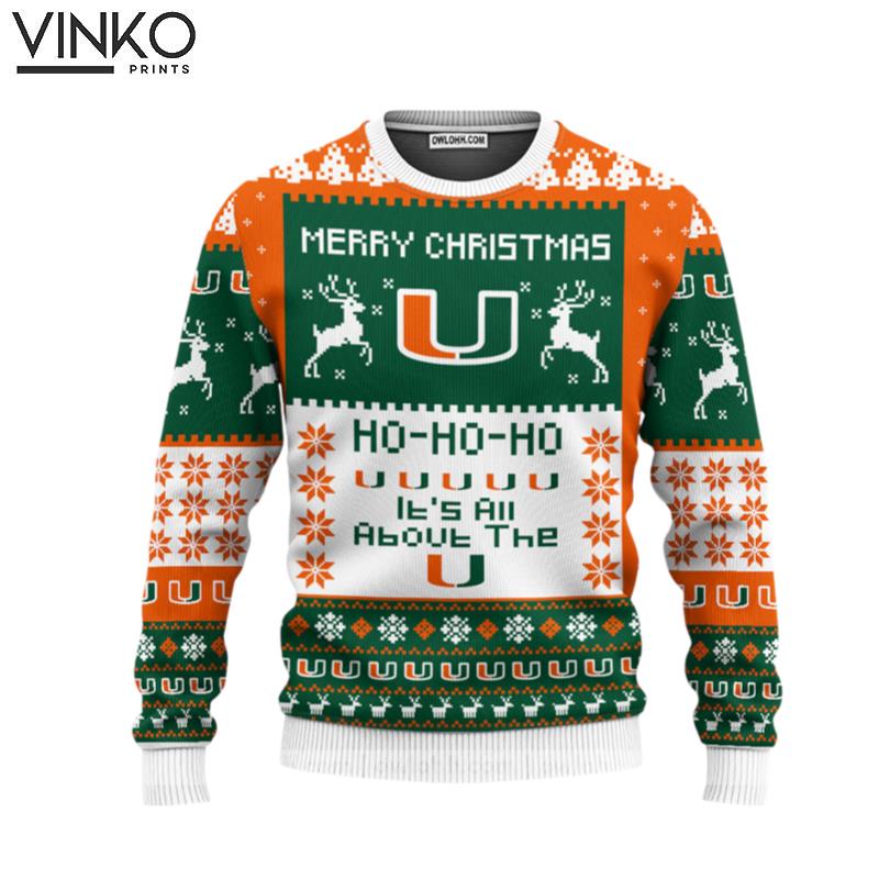 Miami Hurricanes Merry Christmas Ugly Christmas Sweater