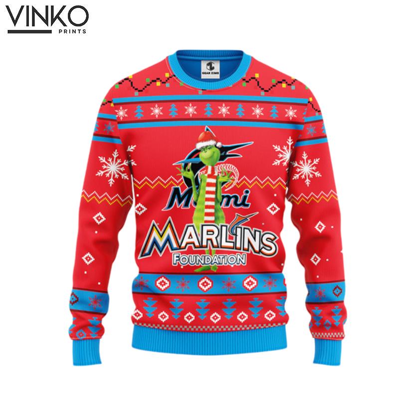 Miami Marlins Funny Grinch Ugly Christmas Sweater