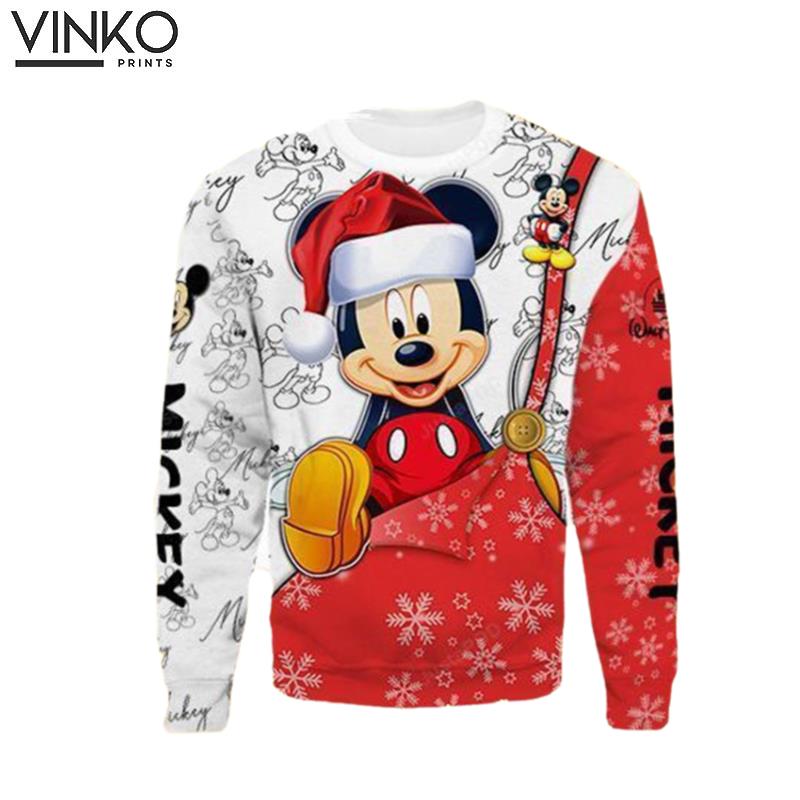 Mice With Christmas Hat Mickey Mouse Thanksgiving Custom Ugly Christmas Sweater